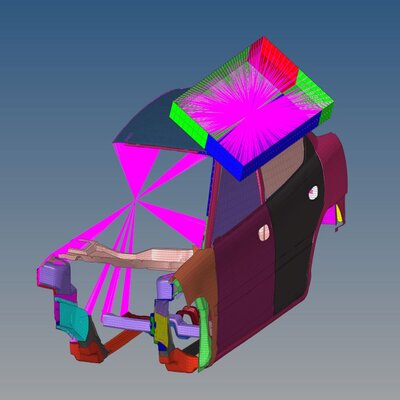 Roof Crash Analysis of a Neon Car Model using Hypermesh and RADIOSS